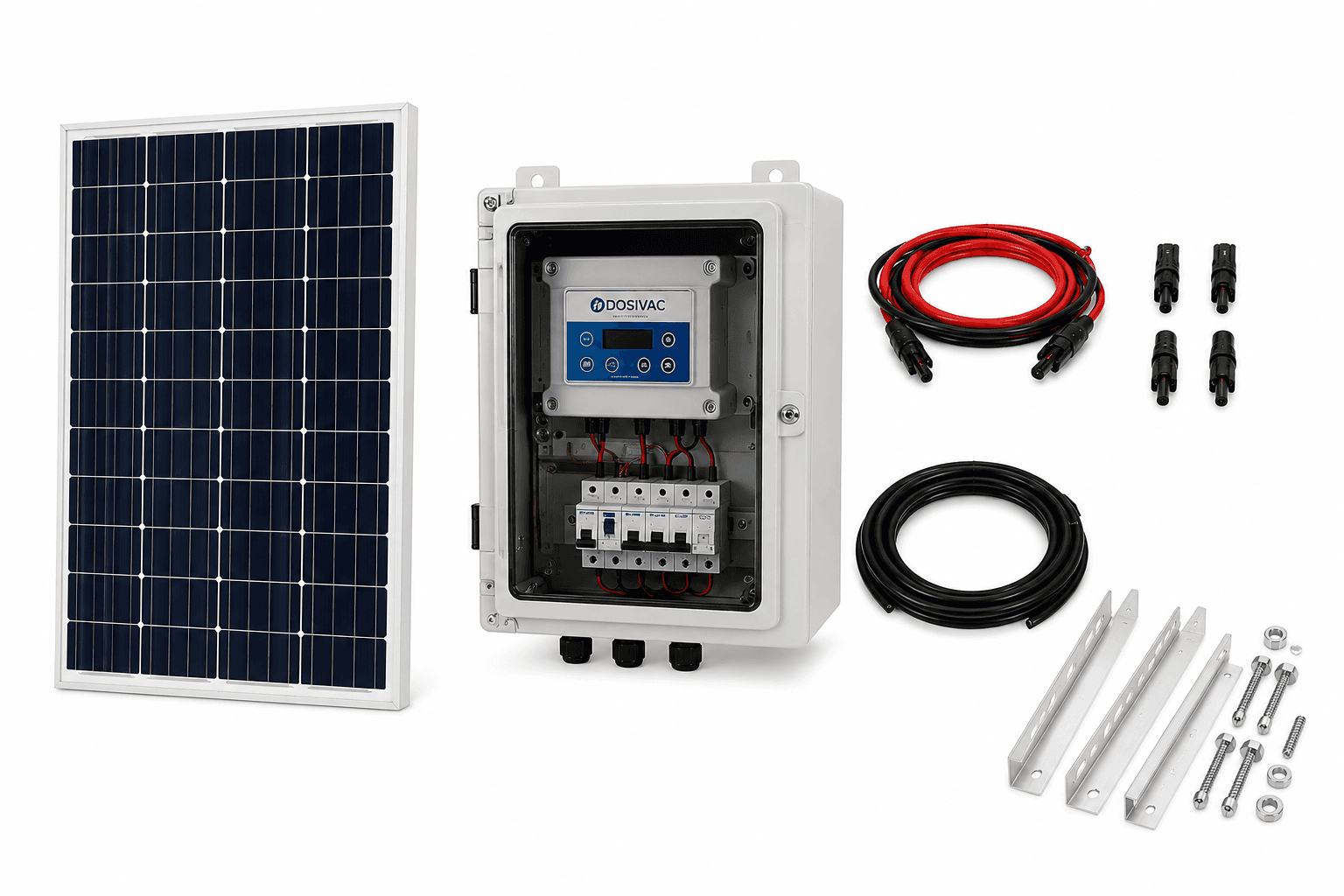 kit panel solar y tablero