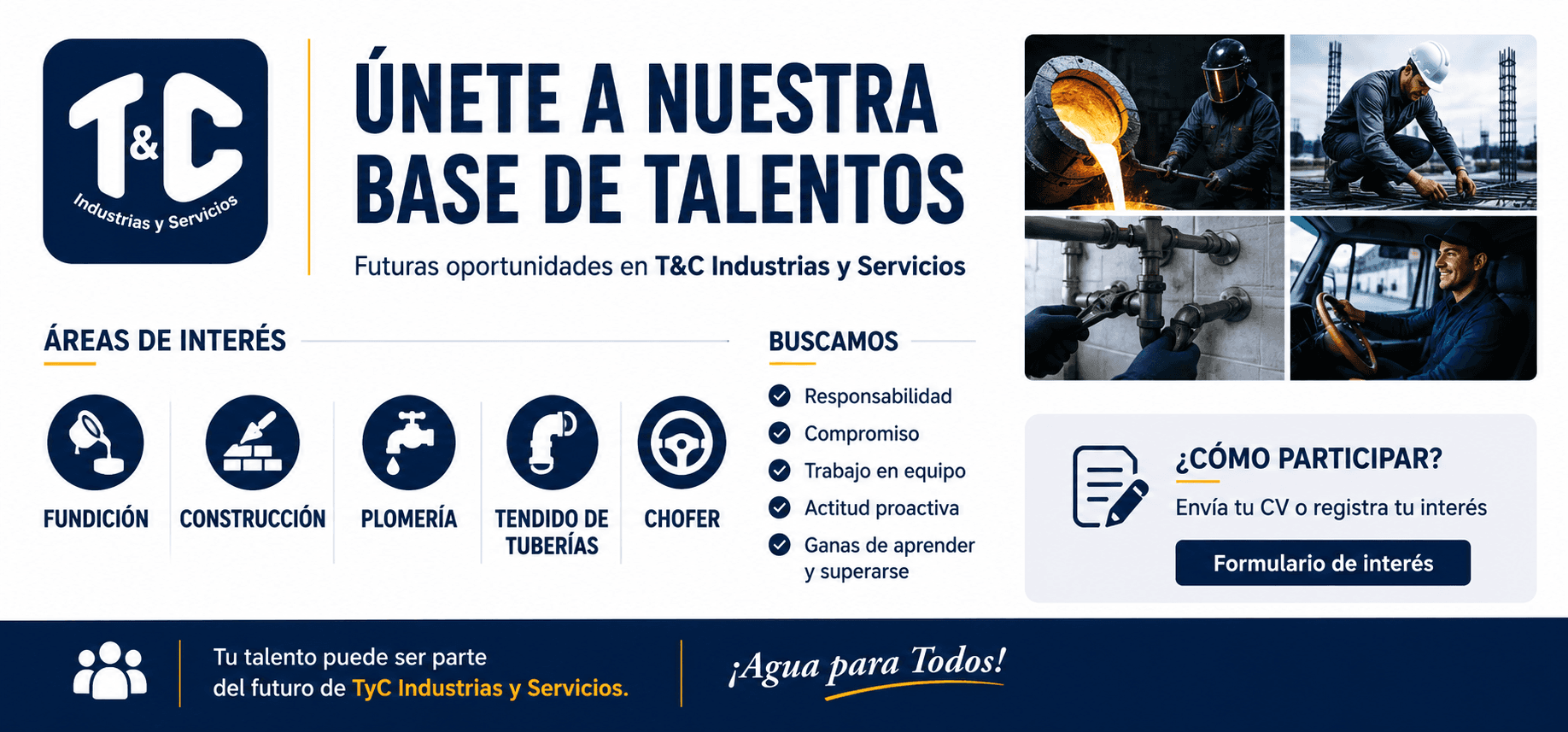 Únete a nuestra base de talentos | T&C Industrias y Servicios